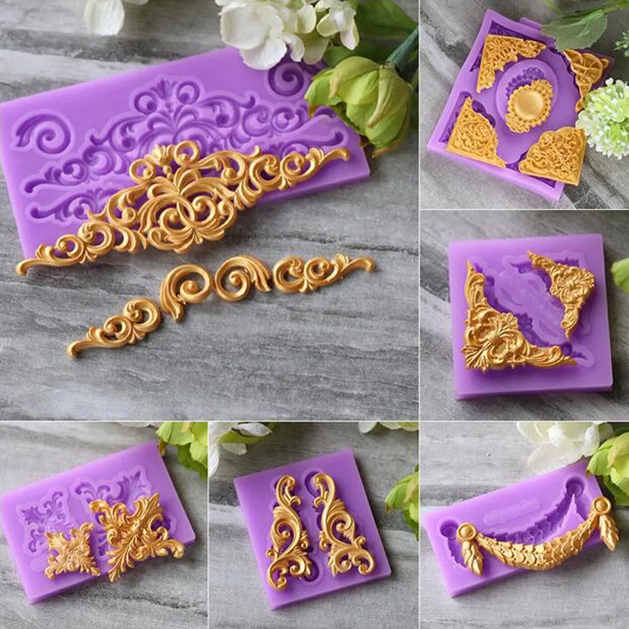 

Aouke 1PCS Color Random Beautiful Cake Round Side Shape Silicone Cake Mold,Fondant Bakware DIY