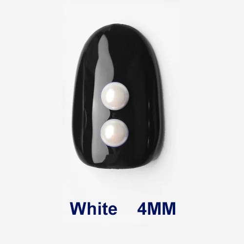 White 4mm 200 шт, хит, Южная Корея, импортные, яркие, цветные/белые жемчужины, высокий уровень, для дизайна ногтей, блестящие жемчужины, украшения для ногтей, бусины - Цвет: White 4mm