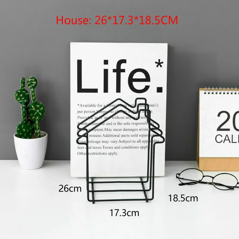 5 Скандинавские настольные подставки для книг из кованого железа, полки для хранения, металлические Проводные держатели для книг, держатель для документов, органайзер для дома и офиса - Цвет: 5