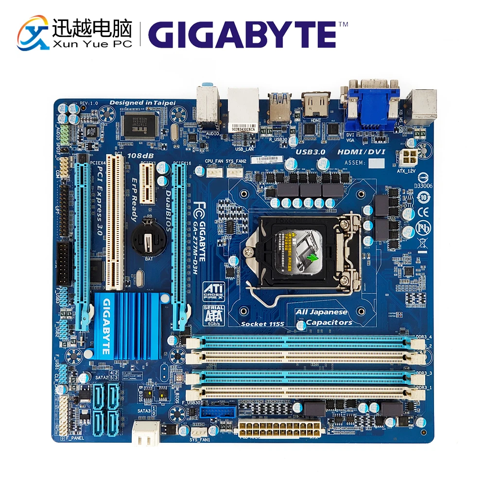 Gigabyte GA-Z77M-D3H настольная материнская плата Z77M-D3H Z77 LGA 1155 Core i7 i5 i3 DDR3 32G SATA3 USB3.0 HDMI VGA DVI Micro-ATX