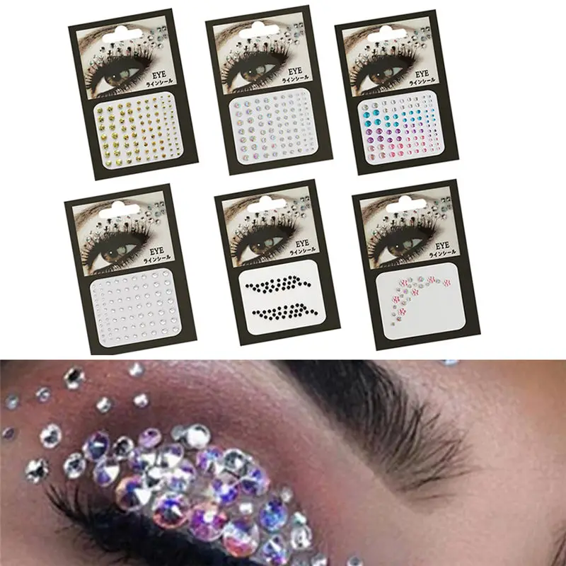 Алмазная подводка для глаз тени век наклейка лица татуировка блестящее