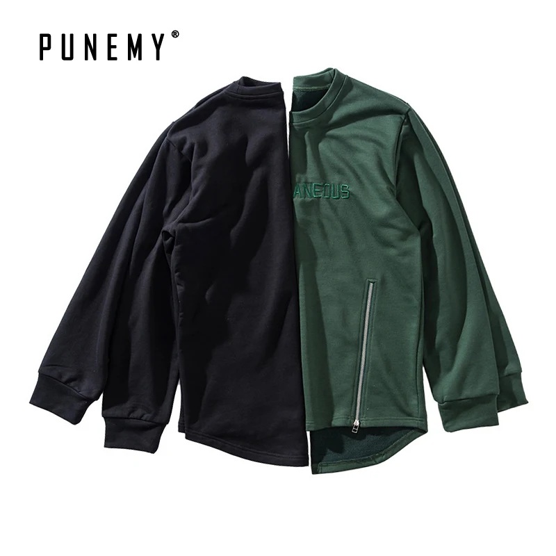 Мужские толстовки на молнии спереди с вышитым логотипом большие размеры Harajuku