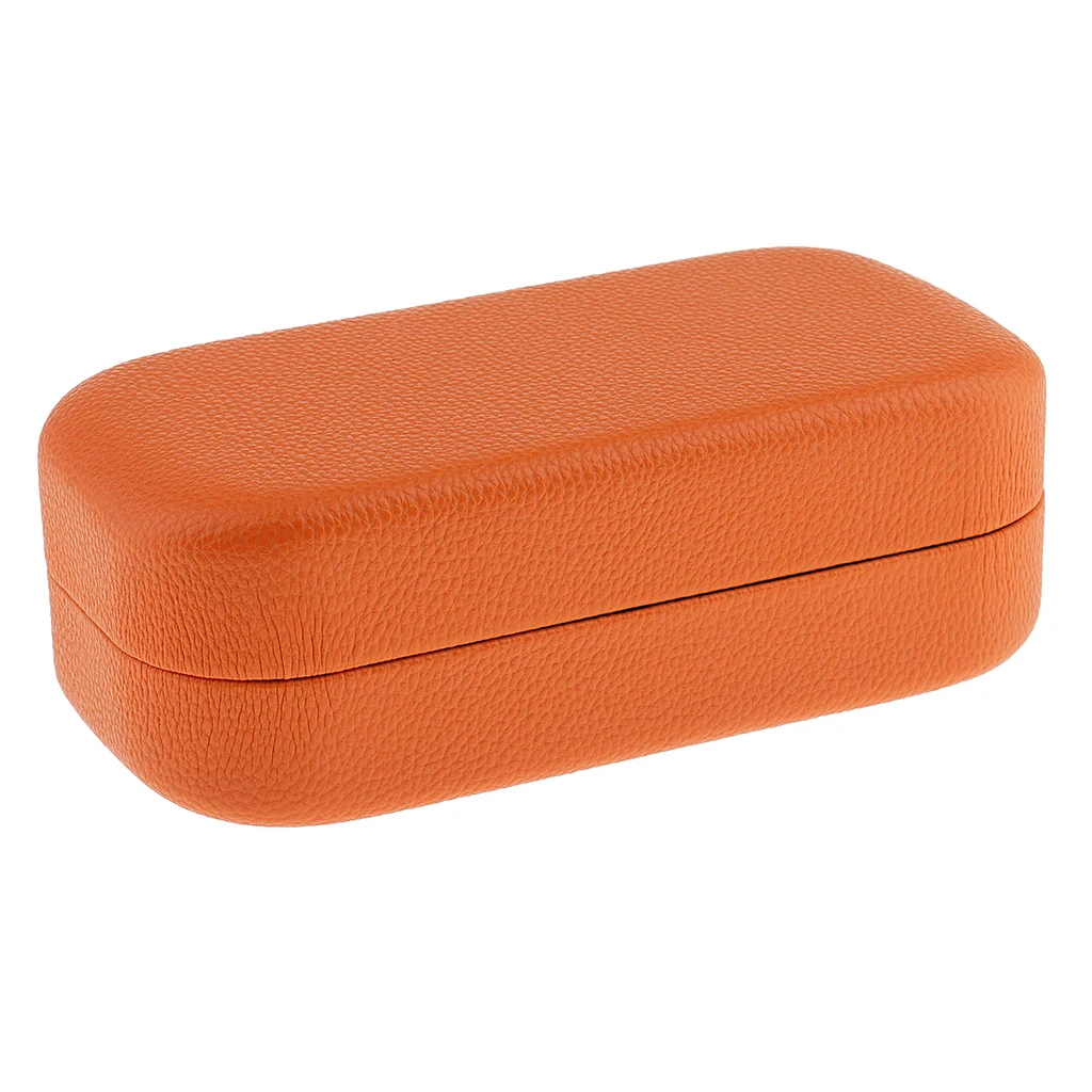 Orange Чехол для солнцезащитных очков из искусственной кожи, Жесткий Чехол для очков s, женская и мужская однотонная коробка для очков 16*8*5,4 см - Color: Orange