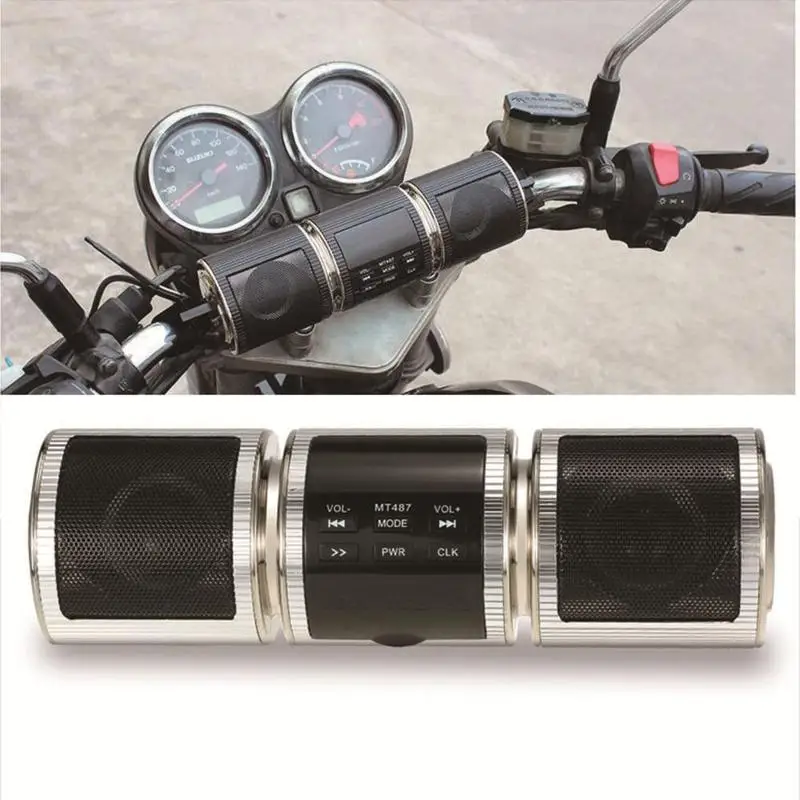 Мотоциклетный mp3 плеер на руль динамик Bluetooth музыка FM радио водонепроницаемый