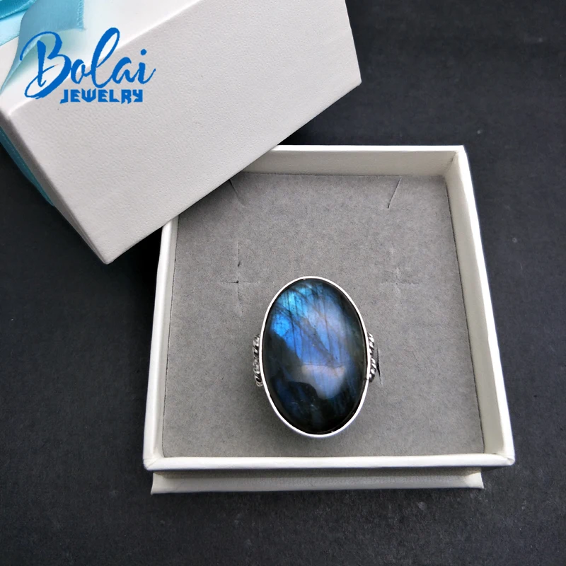 Bolaijewelry, серебро 925 пробы, натуральный лабрадорит, Овальный драгоценный камень, хорошее ювелирное изделие, драгоценный камень унисекс, кольца для девушек, Подарок на годовщину
