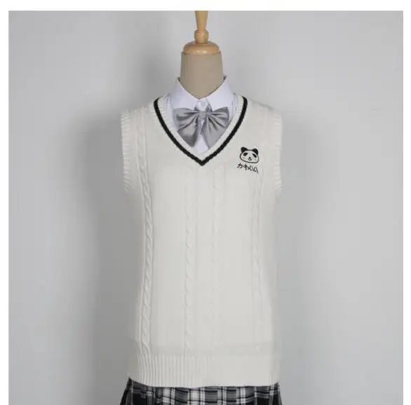 2022 School Uniforms Panda non-sleeved Shirt Vest Sweater Anime Costumes new