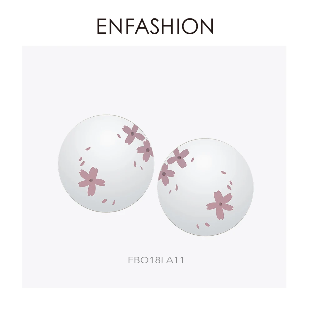 Enfashion лаковые художественные сережки-гвоздики с ручной росписью из нержавеющей стали большие серьги круги для женщин модные ювелирные изделия Kolczyki EBQ - Окраска металла: EBQ18LA11