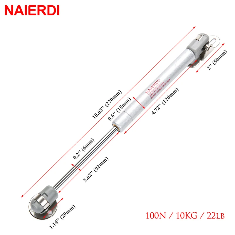 10KG-Gray 2 шт. NAIERDI 10-15 кг мебельная Пневматическая Пружина петли кухонный шкаф гидравлическая петля двери стойки Кронштейн для крышки коробка аппаратные средства - Цвет: 10KG-Gray