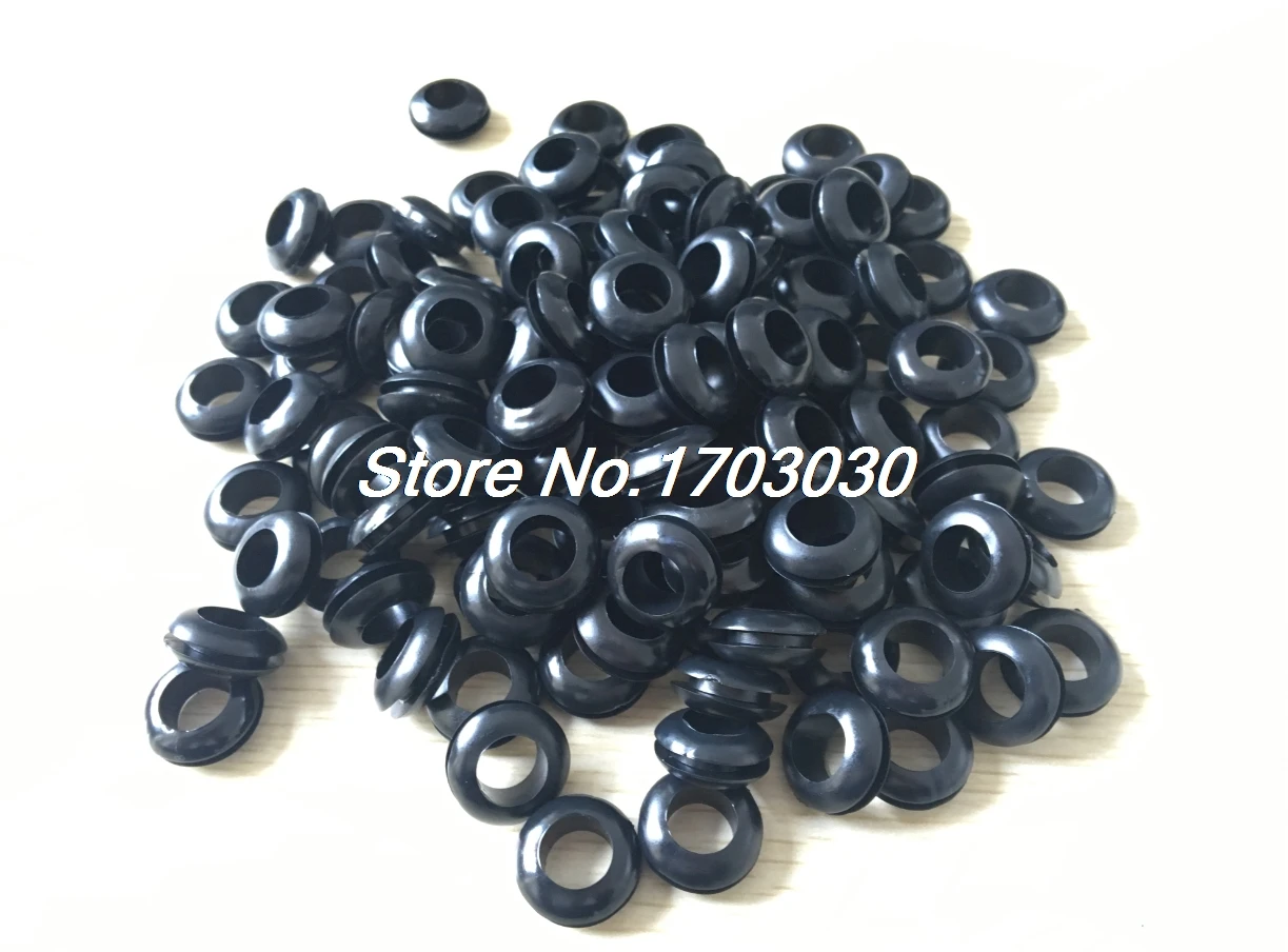 300 шт. 10 мм x 16 черная резиновая Стандартная защита для кабеля|rubber wiring grommets|wire