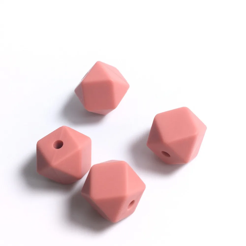 Cheapest 10pcs Mini Hexagon Silicone Beads 11mm Polygon Baby Teething Beads BPA Free Baby Silicone Dentition For Necklace Making