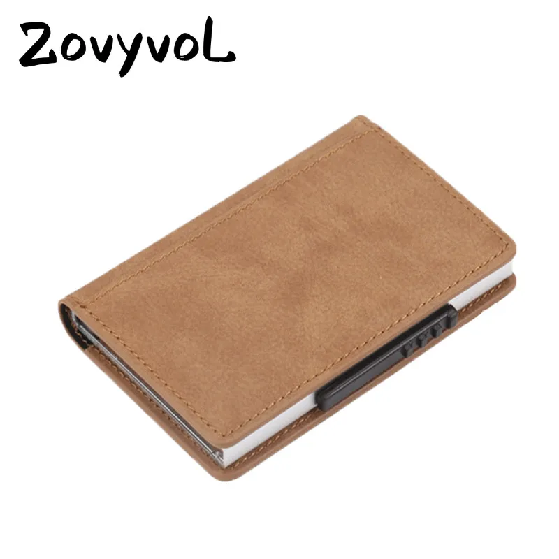 

Кошелек мужской ZOVYVOL, алюминиевый, с RFID-защитой 2021, для карт, для мужчин и женщин, в одной коробке, минималистичный, держатель для карт