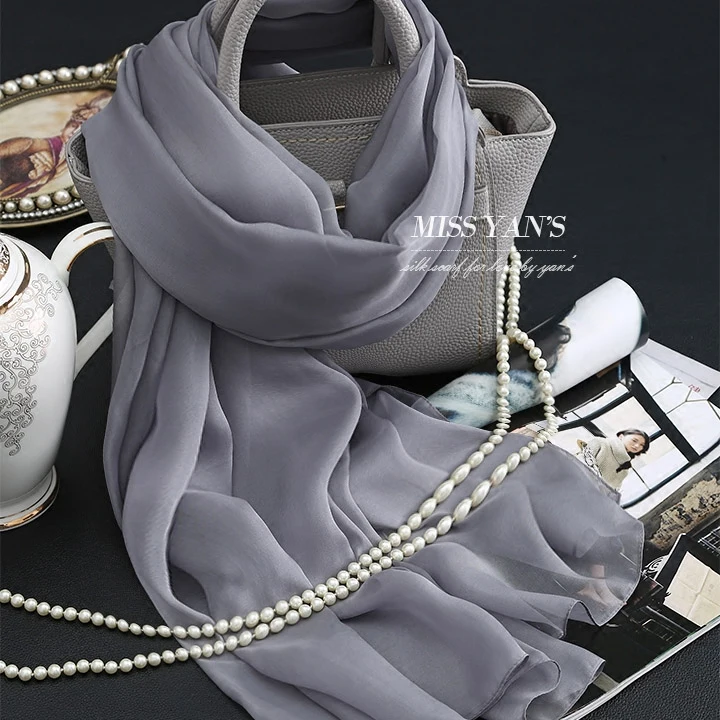 Шарф женский из натурального шелка 2017 лето Осень Зима высокое качество шаль 200*65