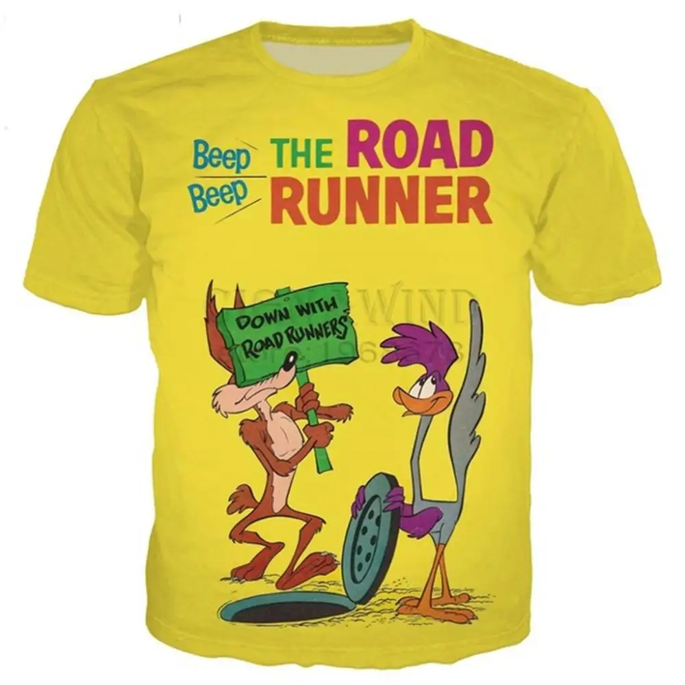 Новая футболка Roadrunner &amp wile e coyot series для мужчин и женщин новинка модная с 3D принтом