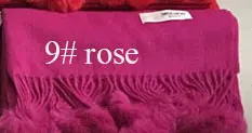 rose 9 Кашемировый шарф дизайнерский бренд Роскошные женские меховые шаровые шали из пашмины Шерстяные Длинные теплые толстые шали для осени и зимы - Цвет: rose 9