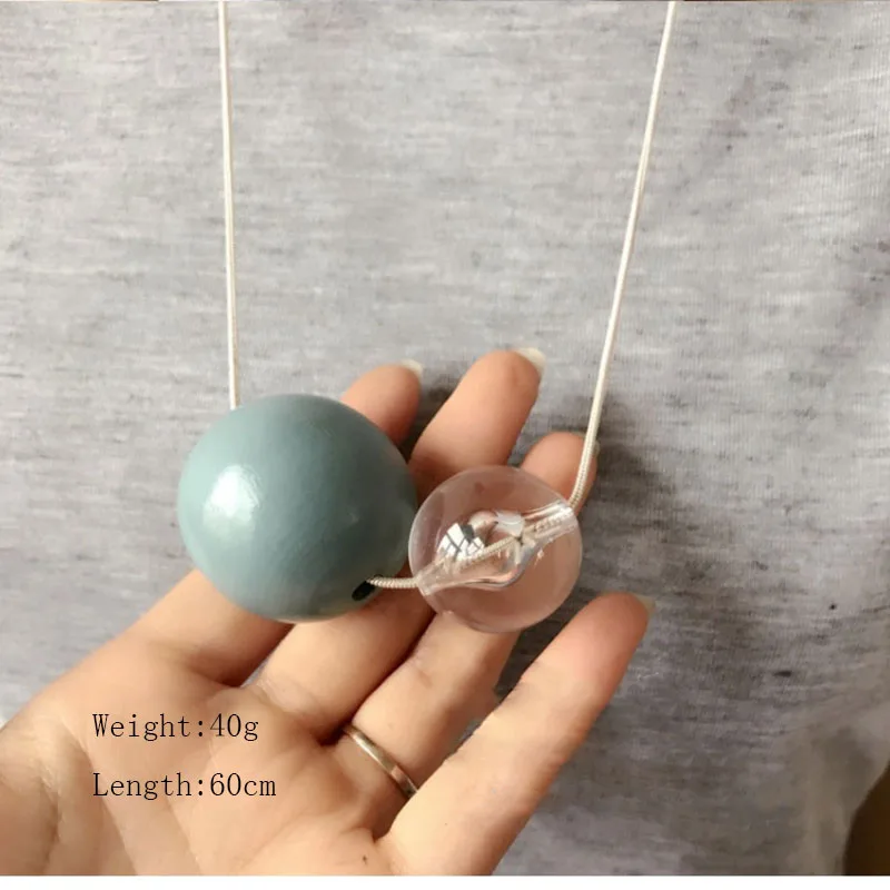 Женское массивное ожерелье Банни розового цвета круглое с длинной подвеской из