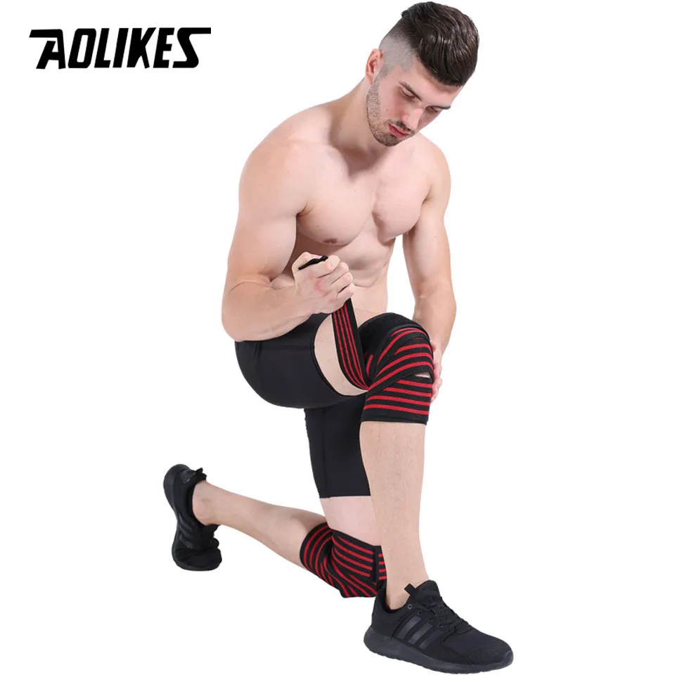 AOLIKES 1 шт. 180 см * 8 для фитнеса и тяжелой атлетики компрессионные лямки колена