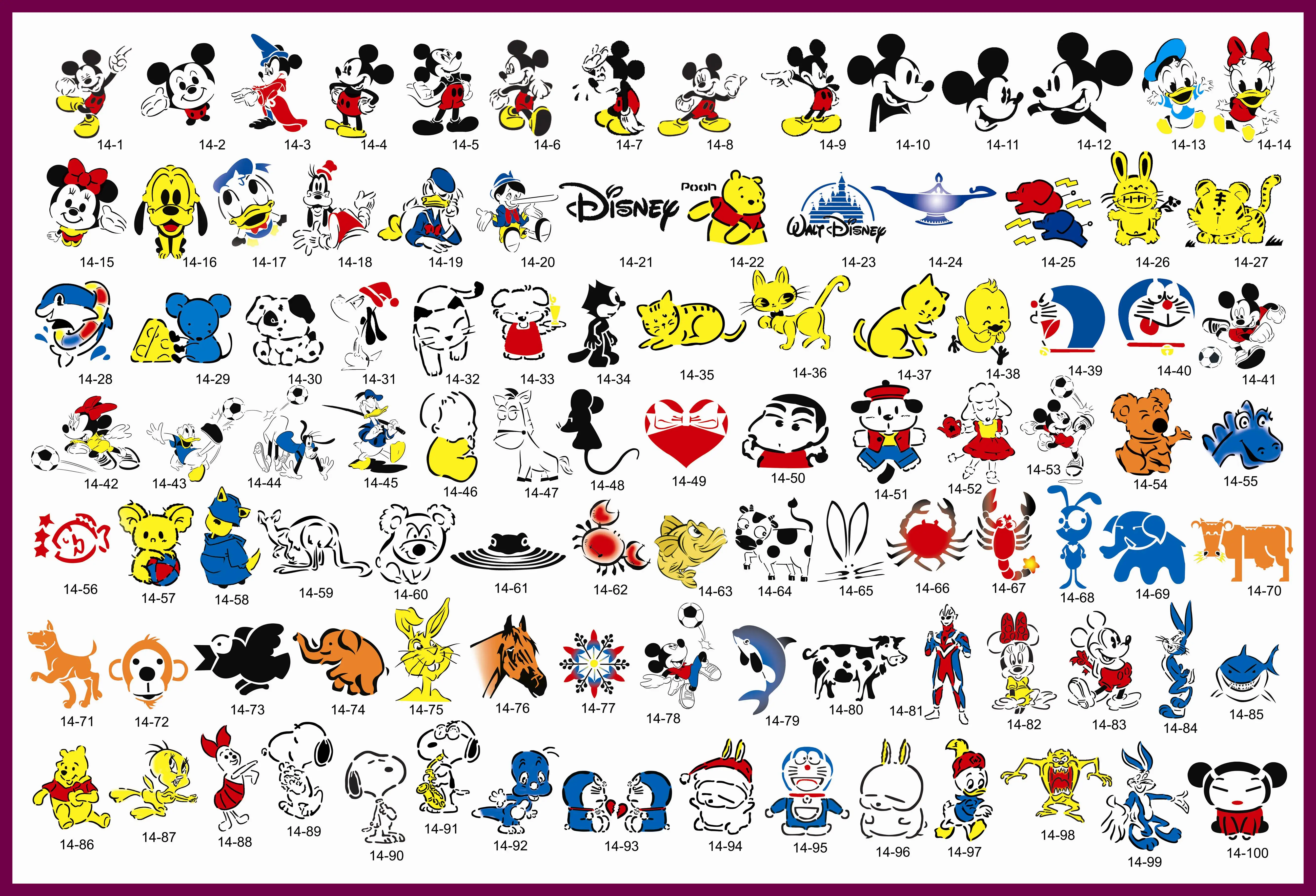 Новый unit14 100 Дизайн Мультфильм Золотой Феникс временные трафареты для