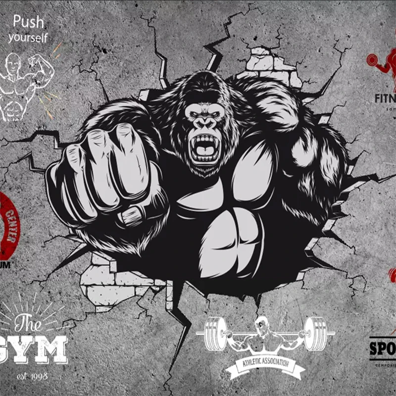 Оригинальный креативный фитнес-бодибилдер Gorilla 3D рулон бумаги для стены