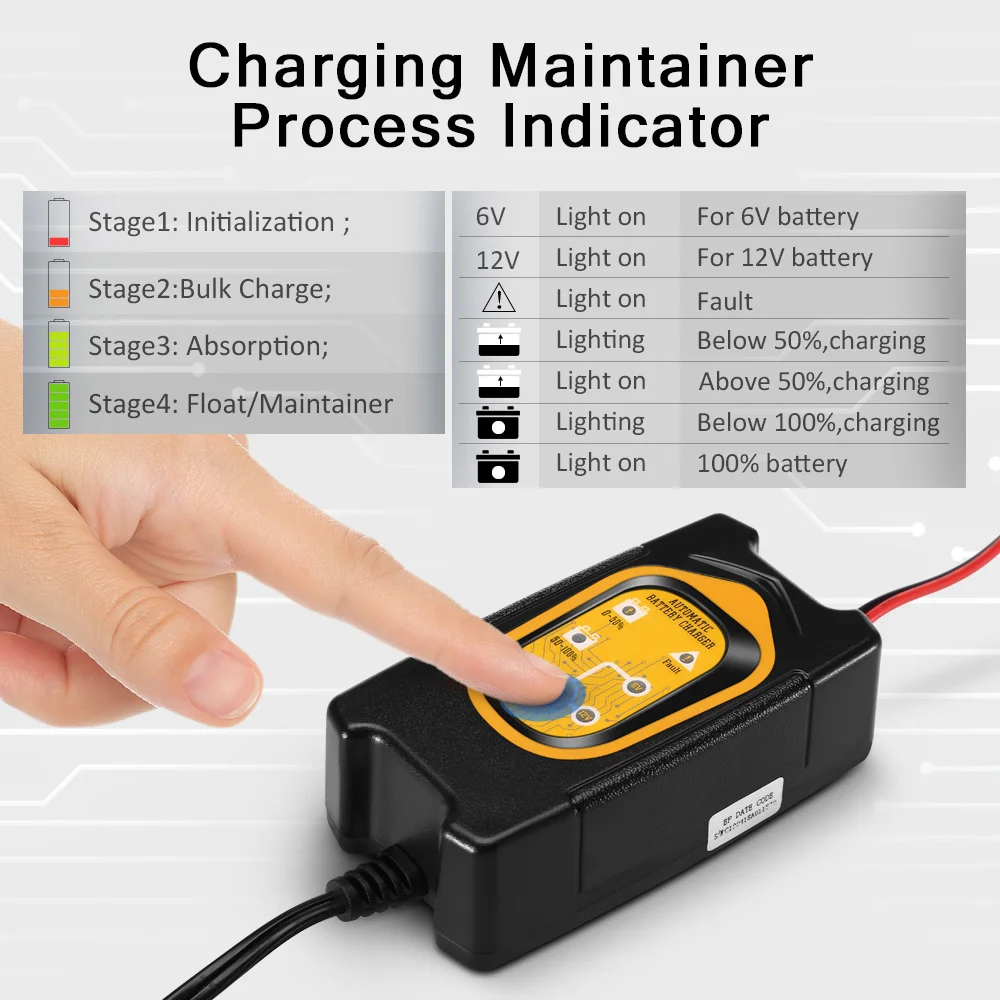12 V 1.5A зарядное устройство для автомобильного аккумулятора 6 мотоцикла Мото