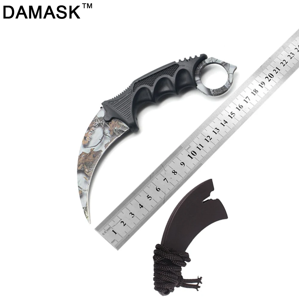Damask из нержавеющей стали Открытый нож CS GO счетчик удар Karambit боевой выживания