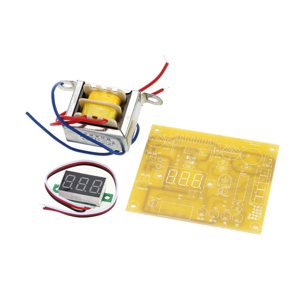 

LM317 1.25V-12V Continuously Adjustable Regulated Voltage Power Supply DIY Kit EU