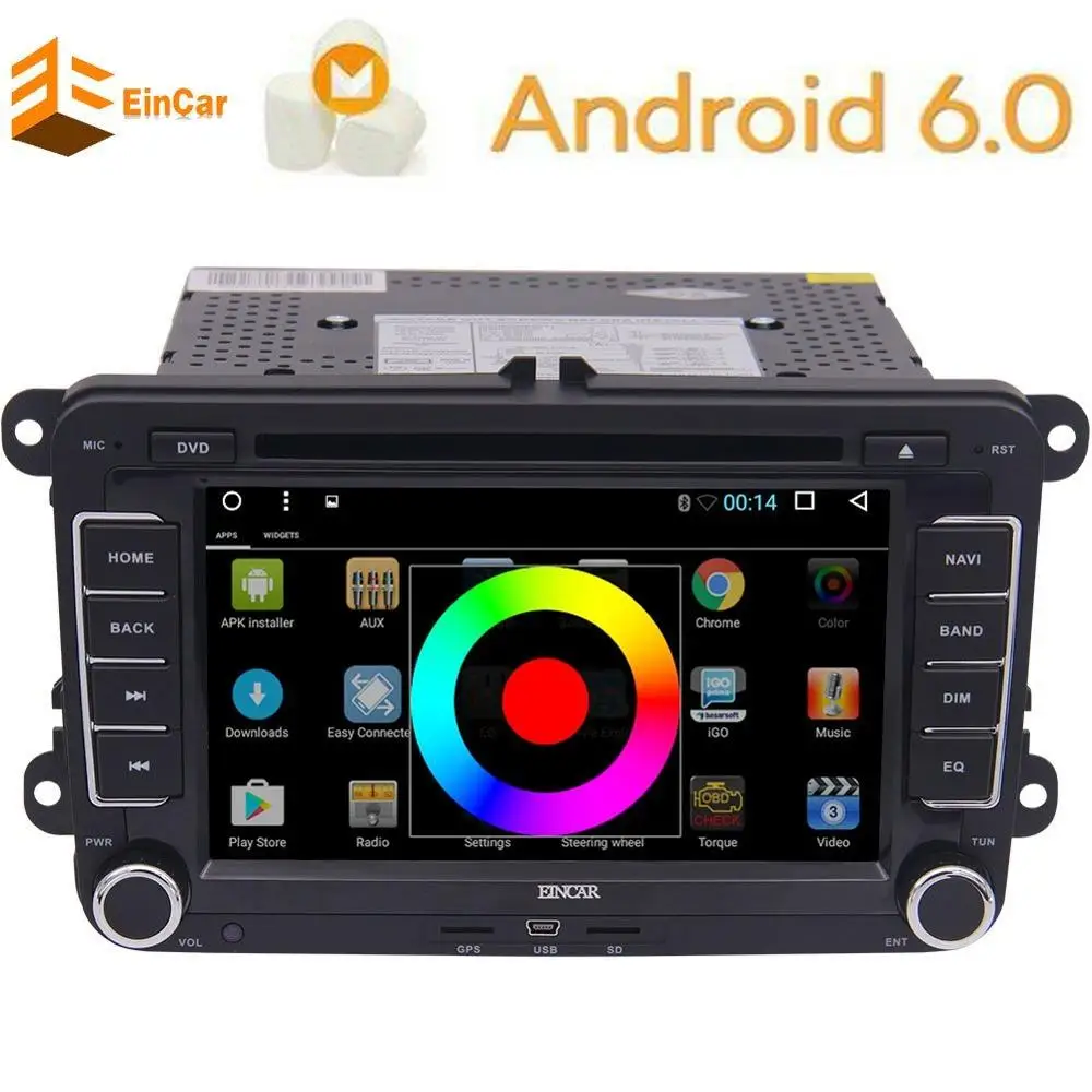 Canbus + Android 6.0 двойной дин стерео головного устройства GPS навигации для VW 7 ''dvd