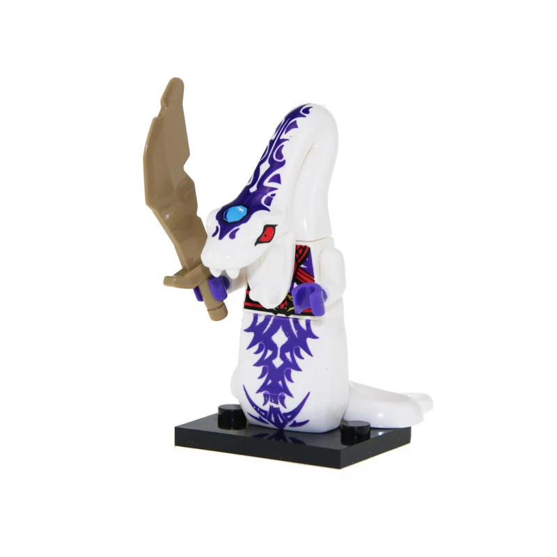 A028 Одиночная NinjagoINGlys герои фигурки Kai, jay, Cole Zane Nya Lloyd змея Монстр оружие действие игрушечный ниндзя фигура Строительные блоки игрушки - Цвет: A028