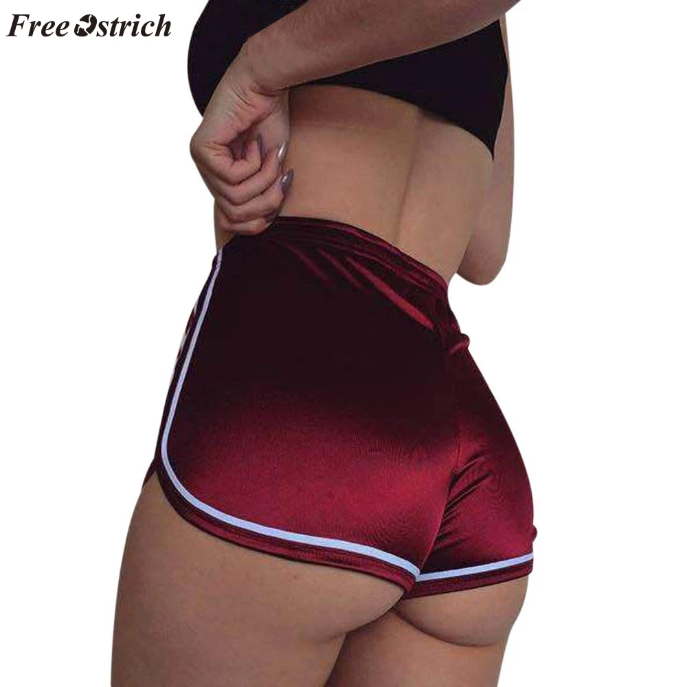 FREE OSTRICH Ladies elastic high waist sports summer everyday wild casual shorts fashion comfortable solid color simple | Женская одежда