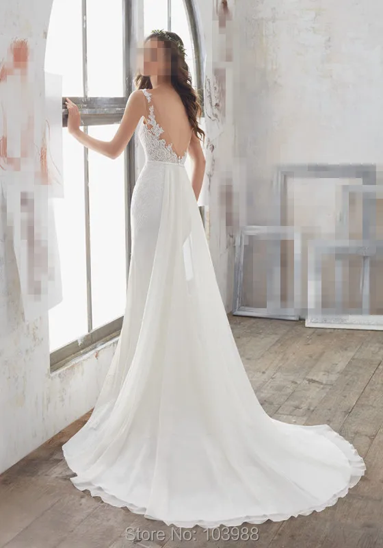 2017 Vestido De Novia Free shipping Strapless A-line gown chiffon back bodice white ivory chapel length train wedding dress | Свадьбы и