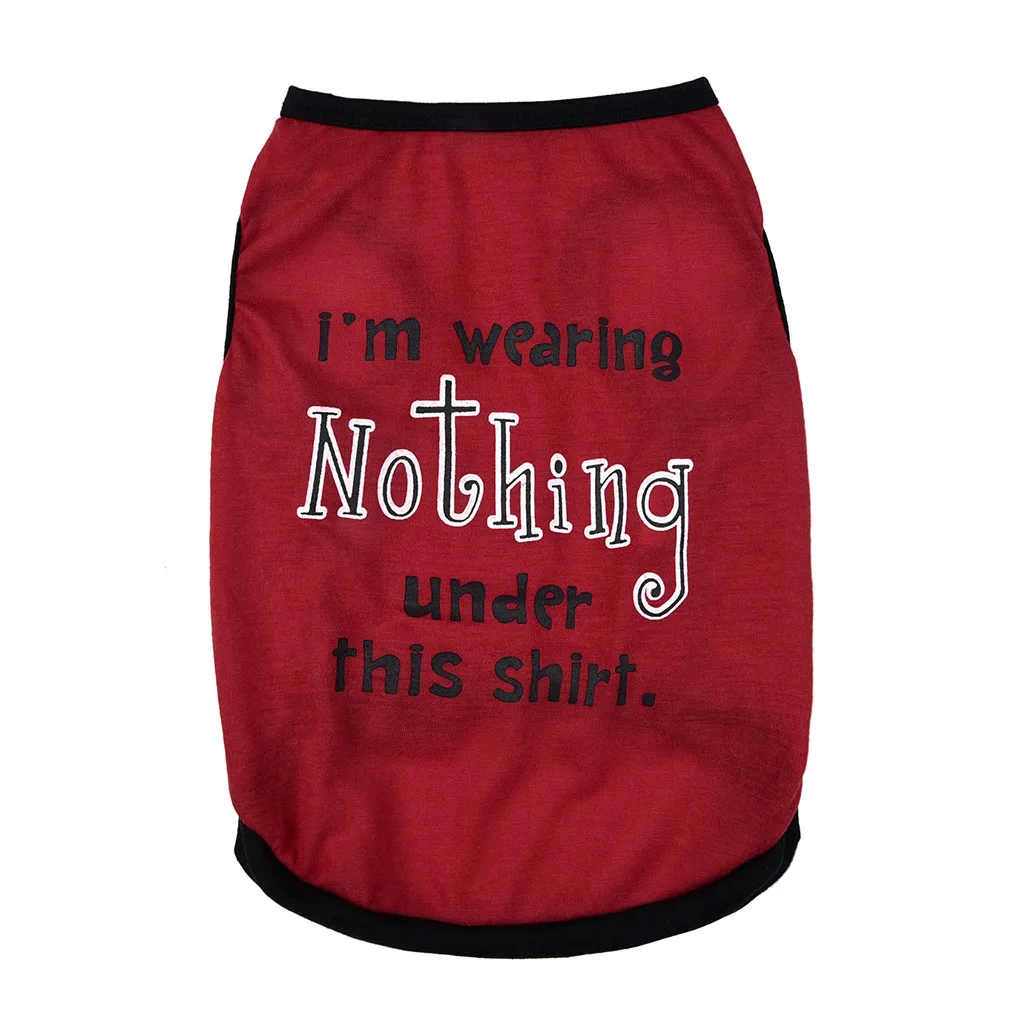 Transer футболка для собак красный кошки или собаки жилет ничего не Стиль летняя из