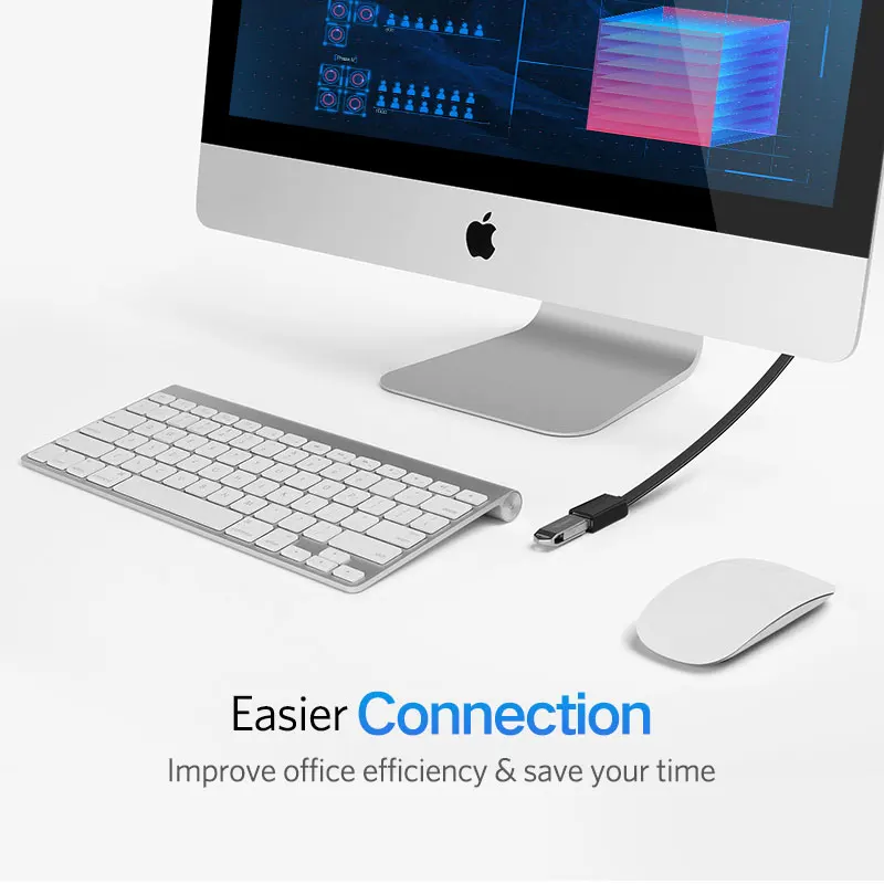 Ugreen USB 3,0 кабель Плоский USB кабель-удлинитель мужской и женский кабель для передачи данных USB3.0 кабель-удлинитель для ПК ТВ USB кабель-удлинитель