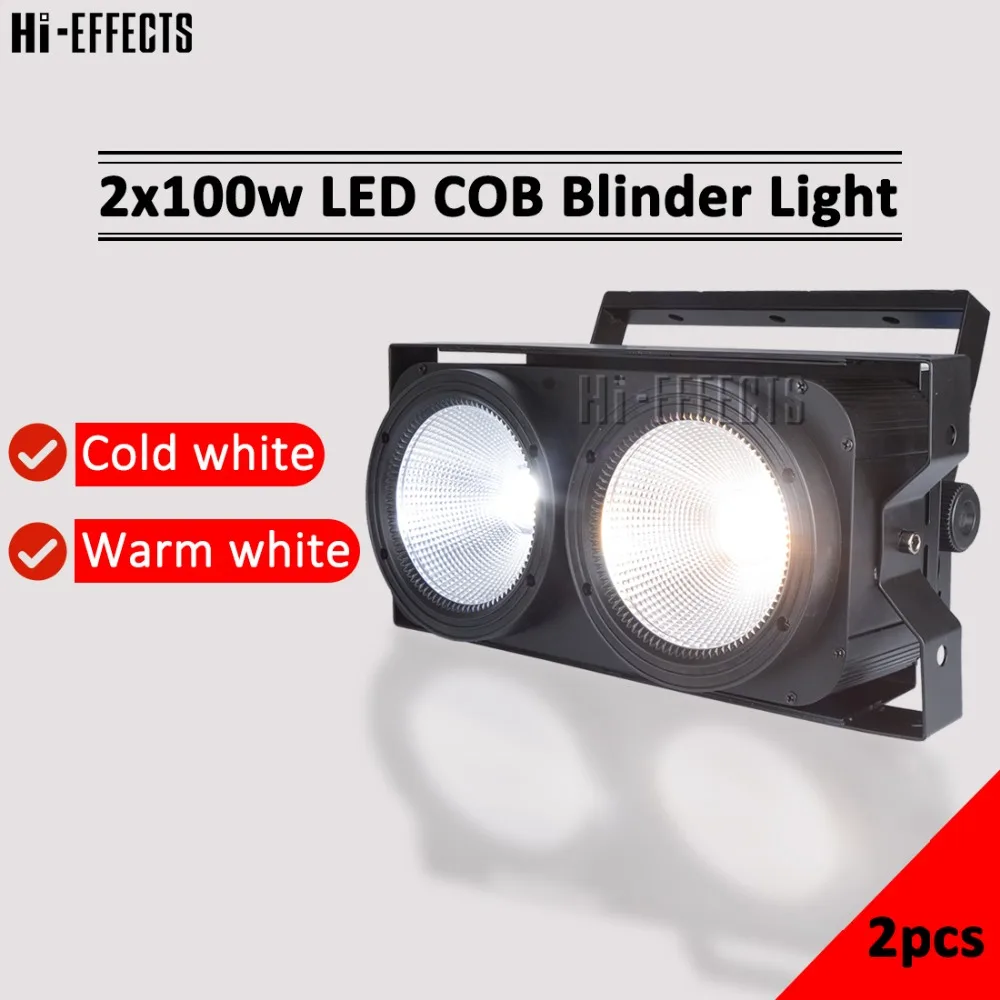 2 шт./лот 2*100 Вт LED COB blinder свет ручной Затемнения + Стробоскопическая функция par light