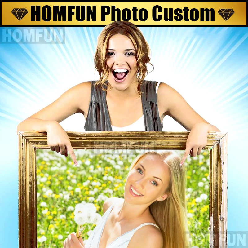 Алмазная живопись HOMFUN фото на заказ полноразмерная круглая картина Стразы