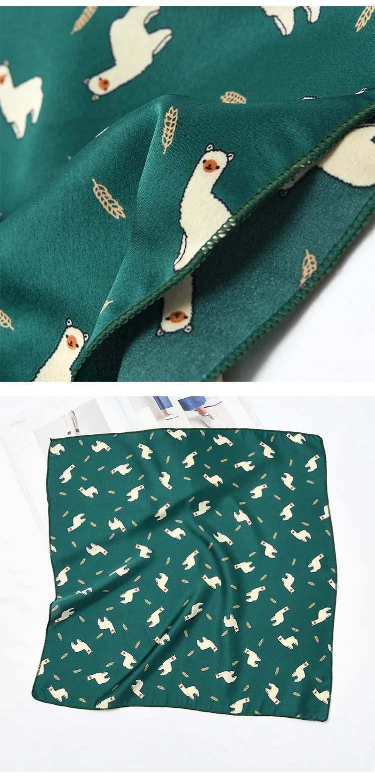 Украшает модные 50*50 см с леопардовым принтом scarfsilk волос шарфы упругой квадратный детские трусы для девочки, шарф, шарфы, сатин Сумочка шарф тощий