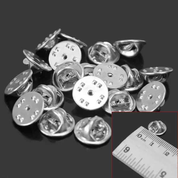 Застежка-бабочка серебряного цвета металлическая петля на значок шапка штифтов