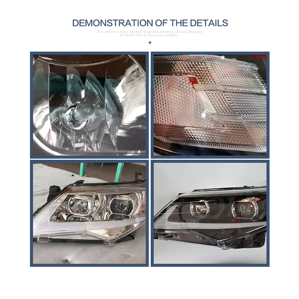 LSlight для TOYOTA CAMRY 2012 2013 2014 светодиодные фары в сборе лампы стоп Стоп сигнал поворота
