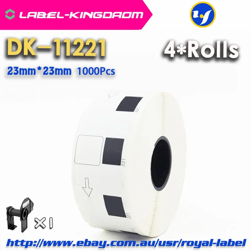 4 рулона для заправки Совместимый DK-11221 этикеткой 23 мм * 1000 шт совместимый принтера