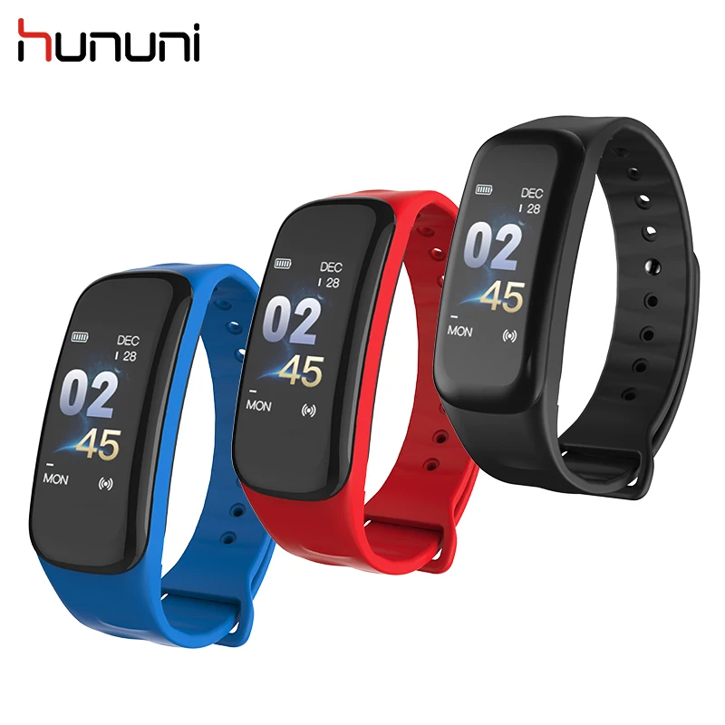 HUNUNI C1 модный спортивный смарт браслет на запястье цветной шагомер экранный