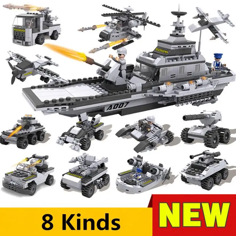 

8pcs/lot XBL13007 Military Spaceship Building LegoBlocks Sets Brick Boy figure Toys Brinquedos