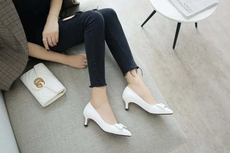 Big Size 9 10 11 12 ladies high heels women shoes woman pumps Tipped bowknot slippers | Обувь