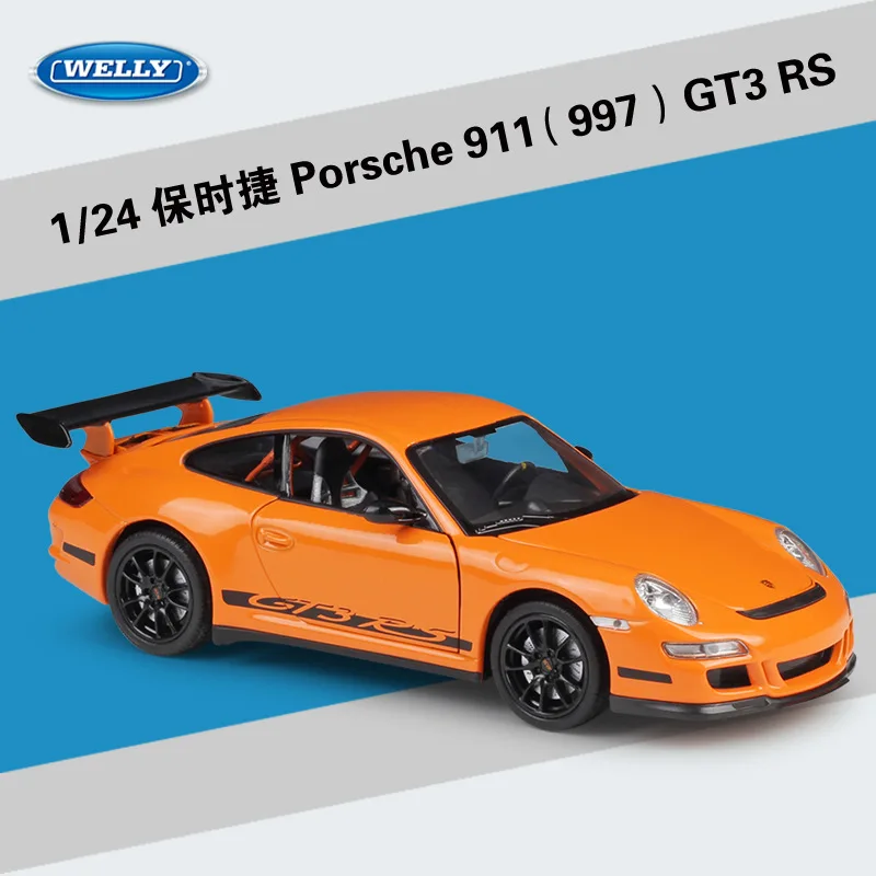 Модель симулятора автомобиля Welly масштаб 1:24 сплав Porsche 911 GT3 RS 997 спортивный