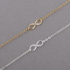 Shuangshuo 2017 New Fashion Infinity Bracelet for Women with Crystal Stones Bracelet Infinity Number 8 Chain Bracelets bileklik