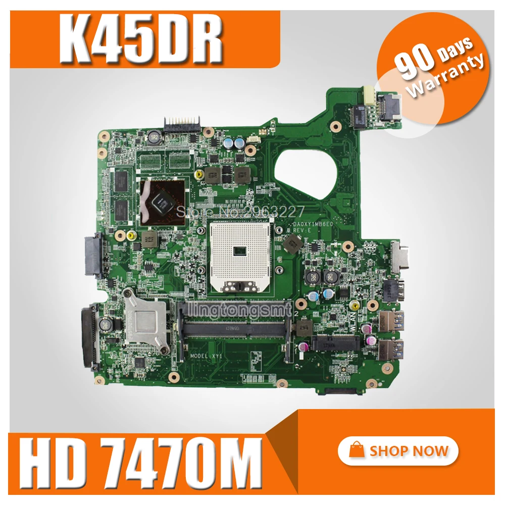 Материнская плата K45DR HD7470M 1 ГБ для For Asus A45D A45DR K45D R400D R400DR материнская ноутбука тест