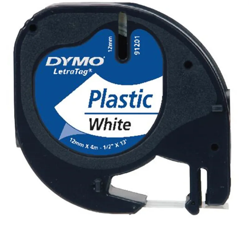 5 шт./лот для DYMO Letratag пластиковая лента 12 мм 4 м черный на белом LT 91201 dymo принтера|dymo
