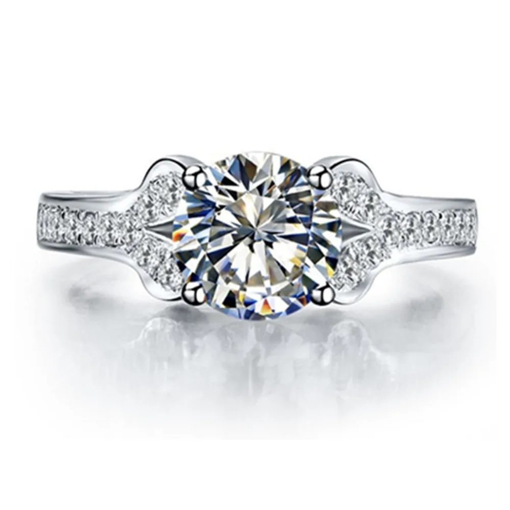 2CT синтетическое кольцо с бриллиантом и круглой огранкой ювелирное изделие из
