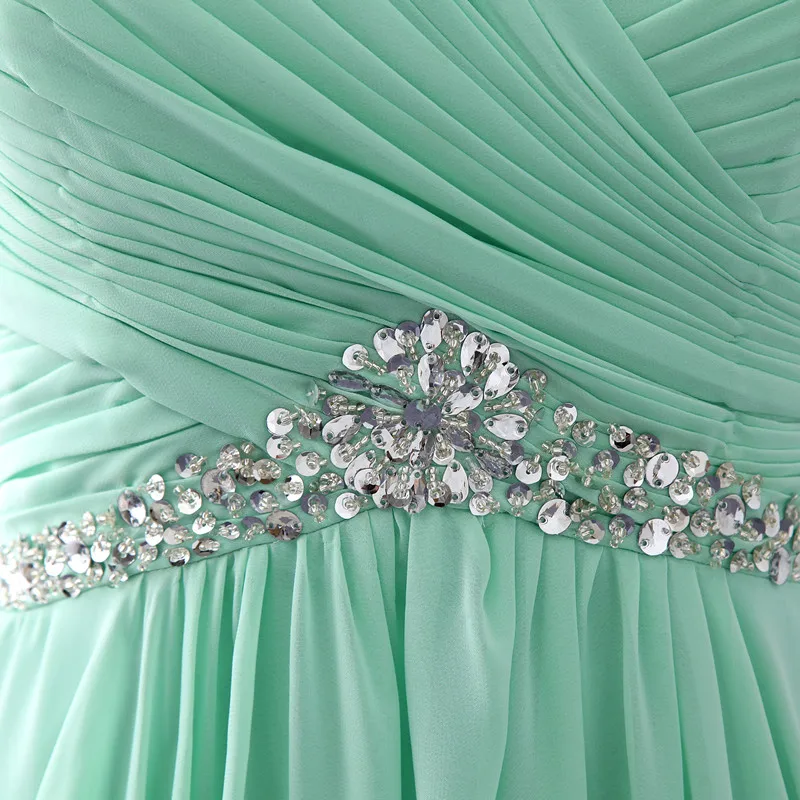 Элегантное очаровательное мятно-зеленое платье для выпускного вечера с бисером
