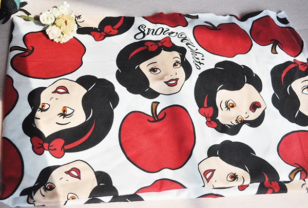 Белоснежка Принцесса яблоко простой вязаный хлопок ткань лоскутное шитье