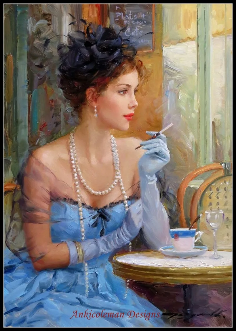 

Needlework for embroidery DIY DMC High Quality - Counted Cross Stitch Kits 14 Oil painting - Beauty in the Cafe