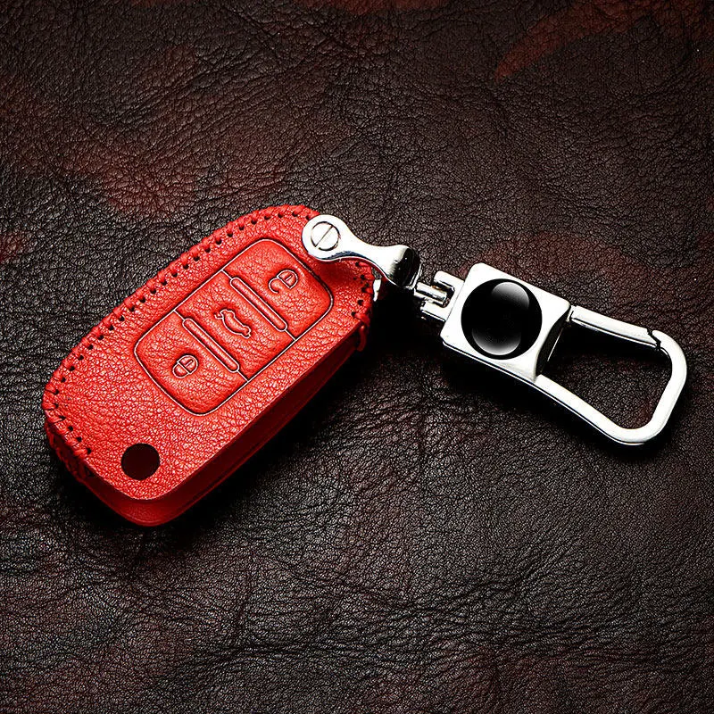 2019 износостойкий винтажный верхний слой кожаный чехол для ключей Новый VW Passat Lavida