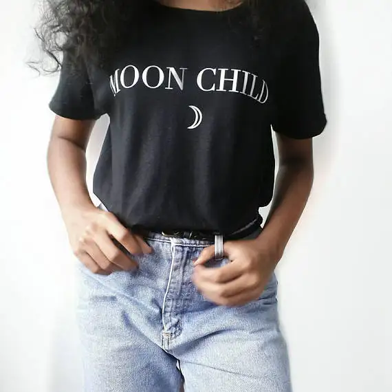 OKOUFEN MOON Детская футболка модный хипстерский классный топ Tumblr футболки женская